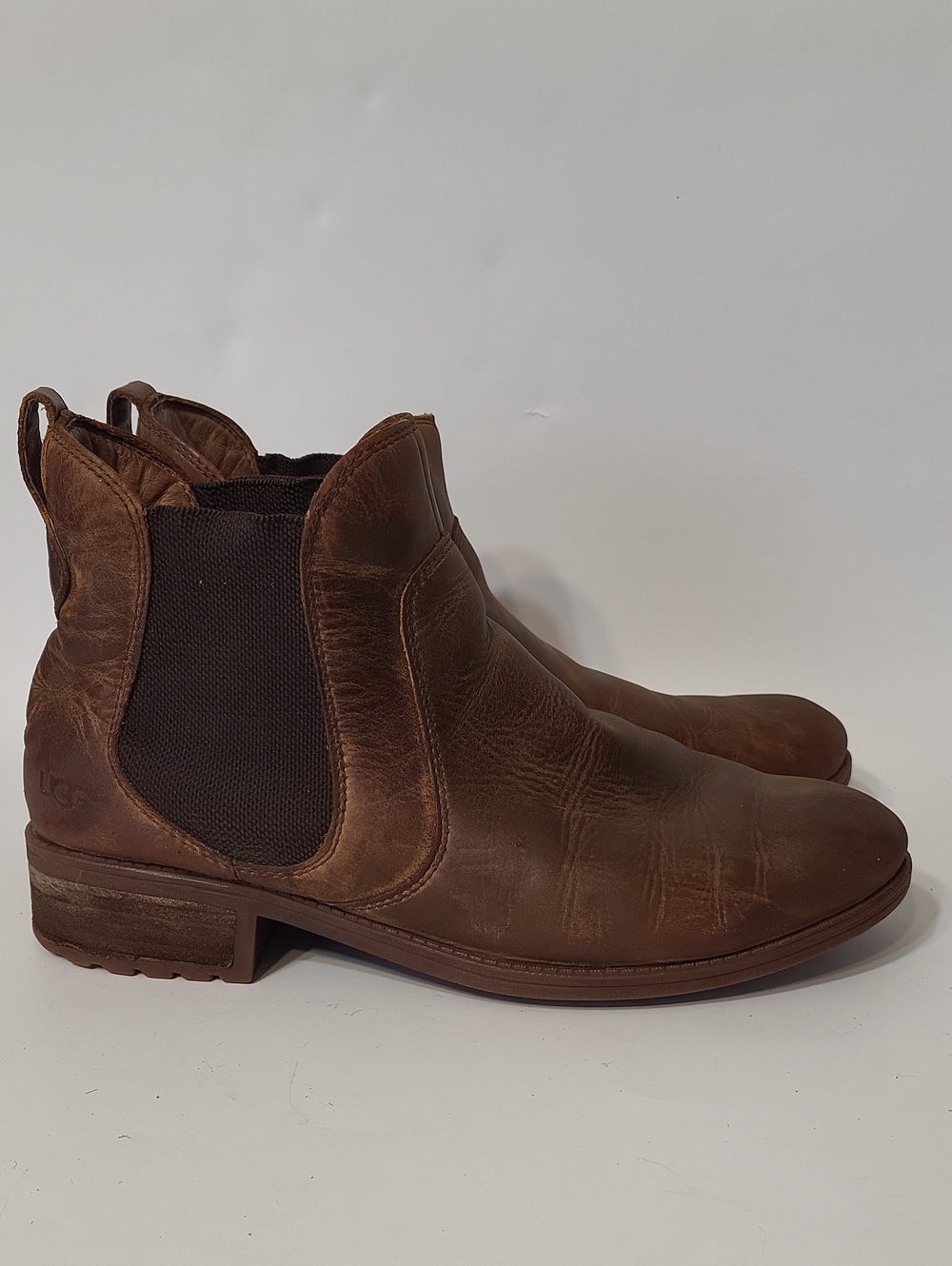 UGG Bonham Waterproof Leather Chelsea Boots Brown Size 11
